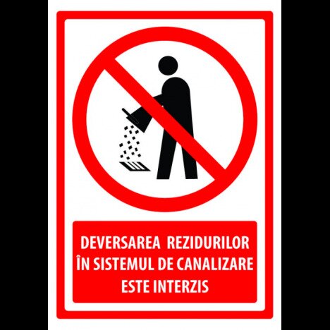 Indicator deversarea reziduurilor in sistemul de canalizare este interzis